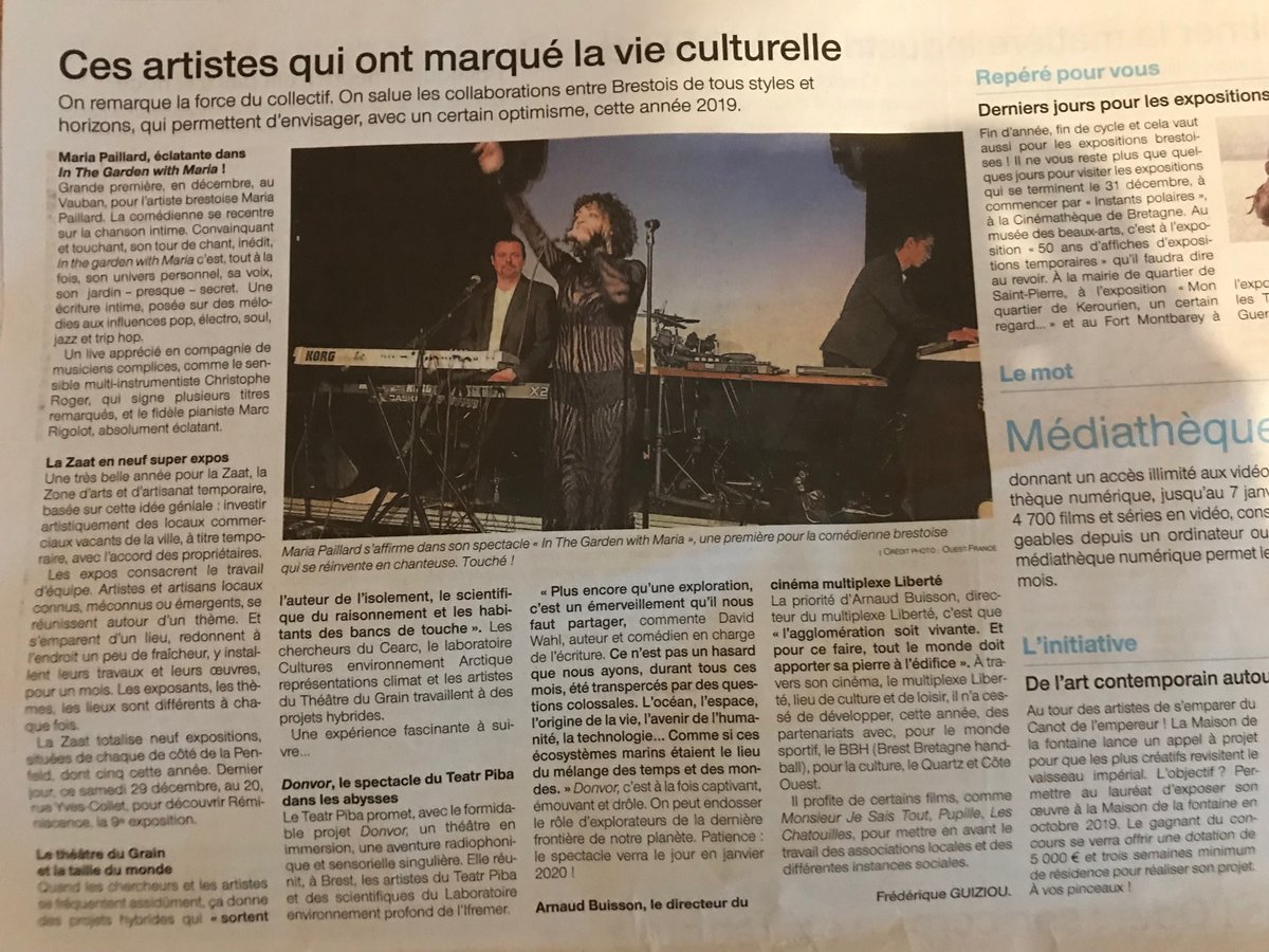 Ces artistes qui ont marqué la vie culturelle brestoise en 2018 — Ouest-France