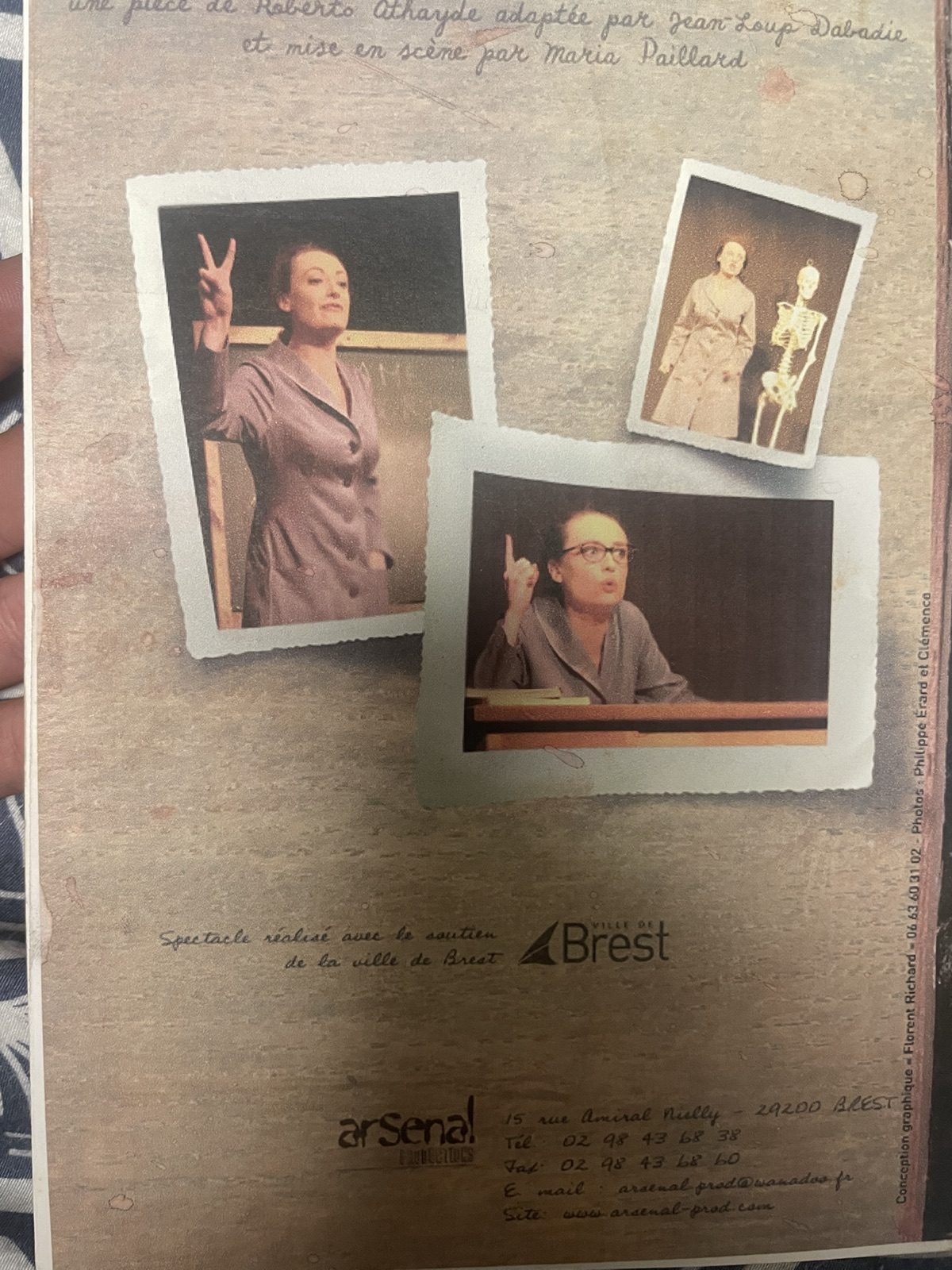 Flyer d’archives de Madame Marguerite avec Maria Paillard en scène